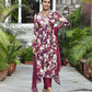 Vaasva Women's Chinon Emboidered Angrakha Anarkali Set With Solid Pant & Solid Embroidered Dupatta | Swadesiicart