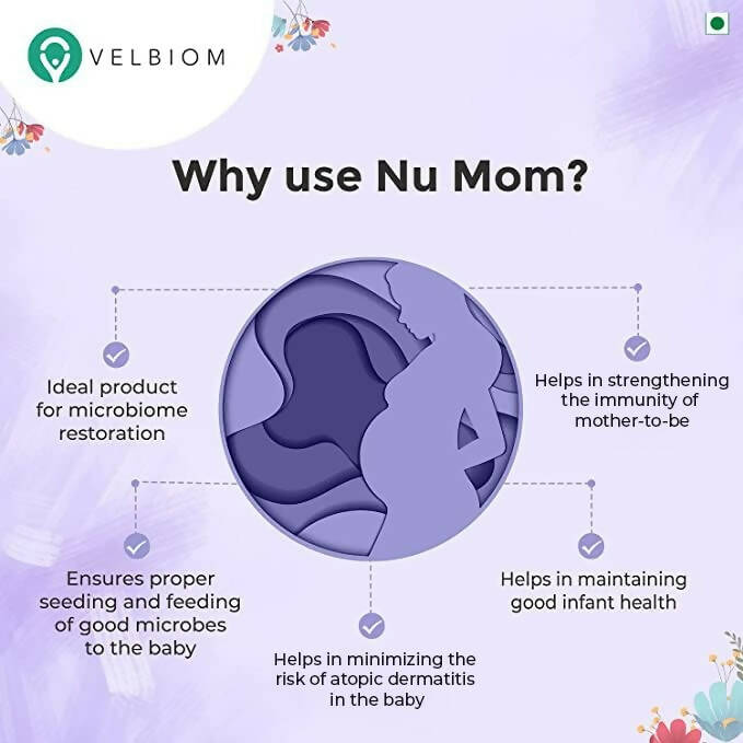 Velbiom Nu Mom Probiotic Health Capsules For Women - Swadesiicart
