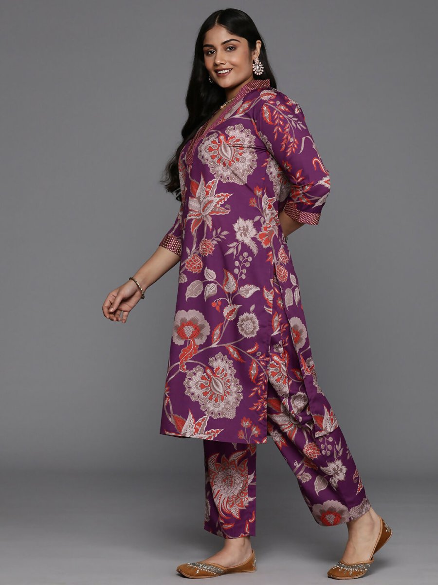 Ahalyaa Women's Traditional wear Kurta Set - Purple | Swadesiicart