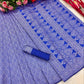 DEIANA'S Beautiful Designer Golden zari Soft Lichi Silk Saree - Blue - Swadesiicart