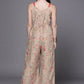 Ahalyaa Women Tan Printed Basic Jumpsuit - Swadesiicart