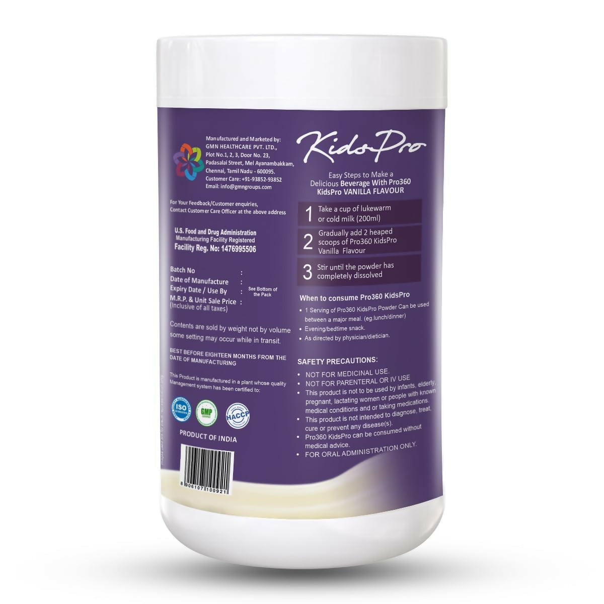Pro360 Kidspro Protein Powder Child Nutrition for Growing Children, Improves Growth & Active Strong Kids | Swadesiicart
