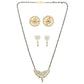 AanyaCentric Gold-Polished Mangalsutra with Pendant, 2 Pair Earrings
