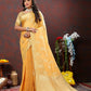 Lorenvalley Fashion Gold Cotton Woven Design with Zari Weaving Design Saree - Swadesiicart