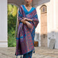 Vishnu Weaves Women's Firozi Silk Woven Saree with Blouse - Swadesiicart