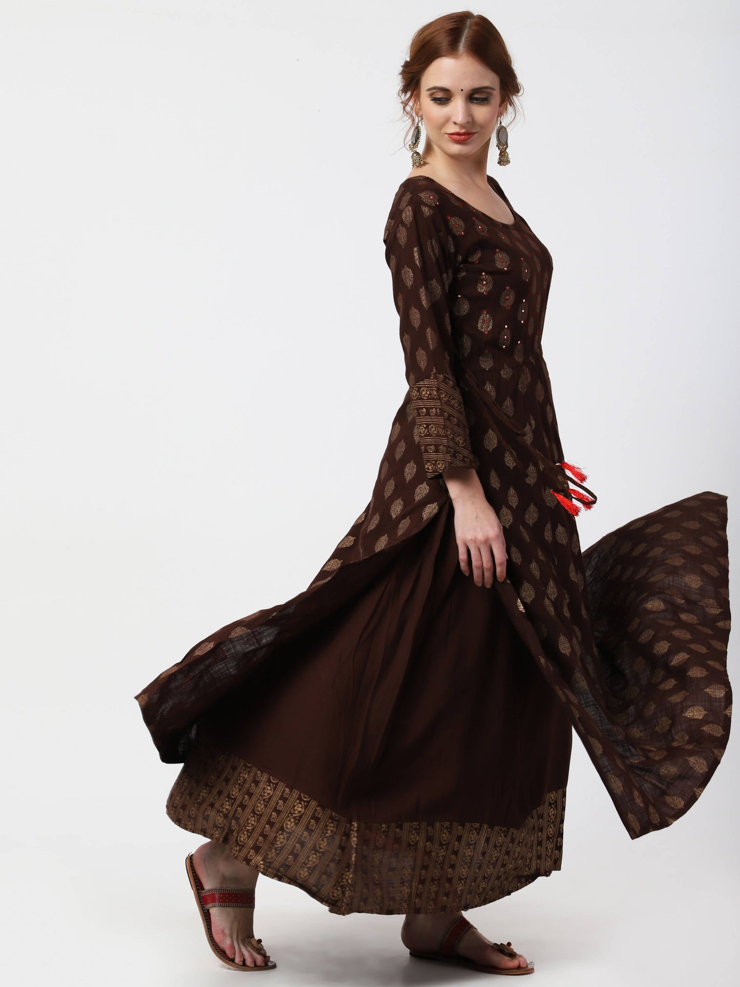 Cheera Double Layer Anarkali Dress - Swadesiicart