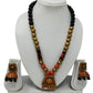 Terracotta Medium Necklace Set with Pendant Paired with Temple Earrings