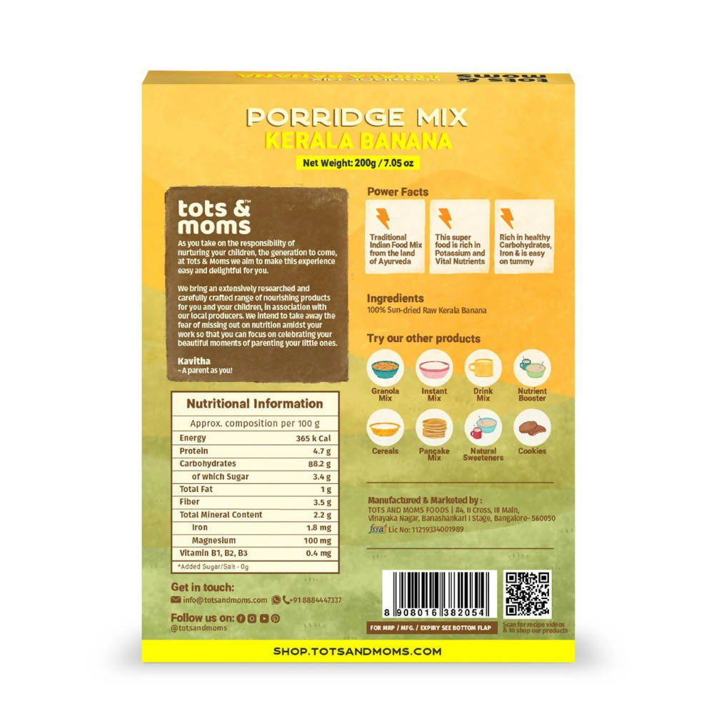Tots and Moms Kerala Banana Porridge Mix - Swadesiicart