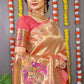 Jyoti Fashion Women's Peach Paithani Silk Zari Woven Saree with Blouse | Swadesiicart