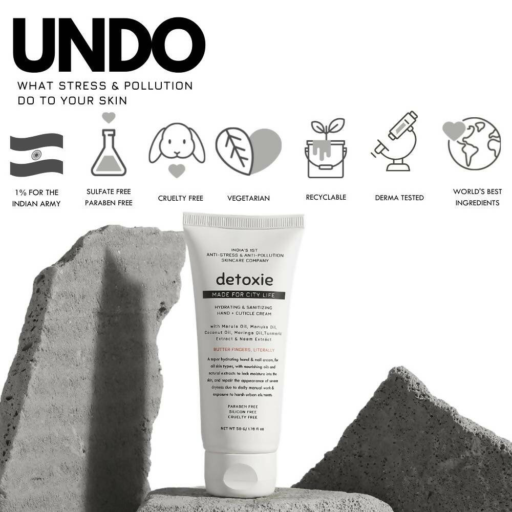 Detoxie Hydrating & Sanitizing Hand & Cuticle Cream - Swadesiicart