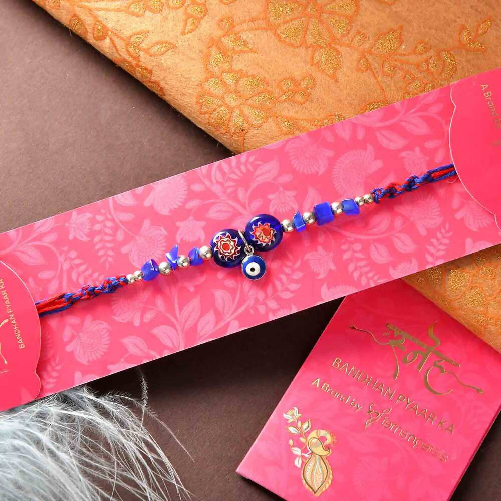 Evil Eye Rakhi With Laddu & Cashew Nuts Combo | Swadesiicart