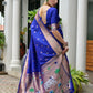 Vishnu Weaves Women's Royal Paithani Silk Zari Woven Saree with Blouse - Swadesiicart