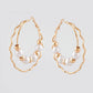 VOJ Women Gold-Polished Pearl Stainless Steel Hoop Earrings - Swadesiicart