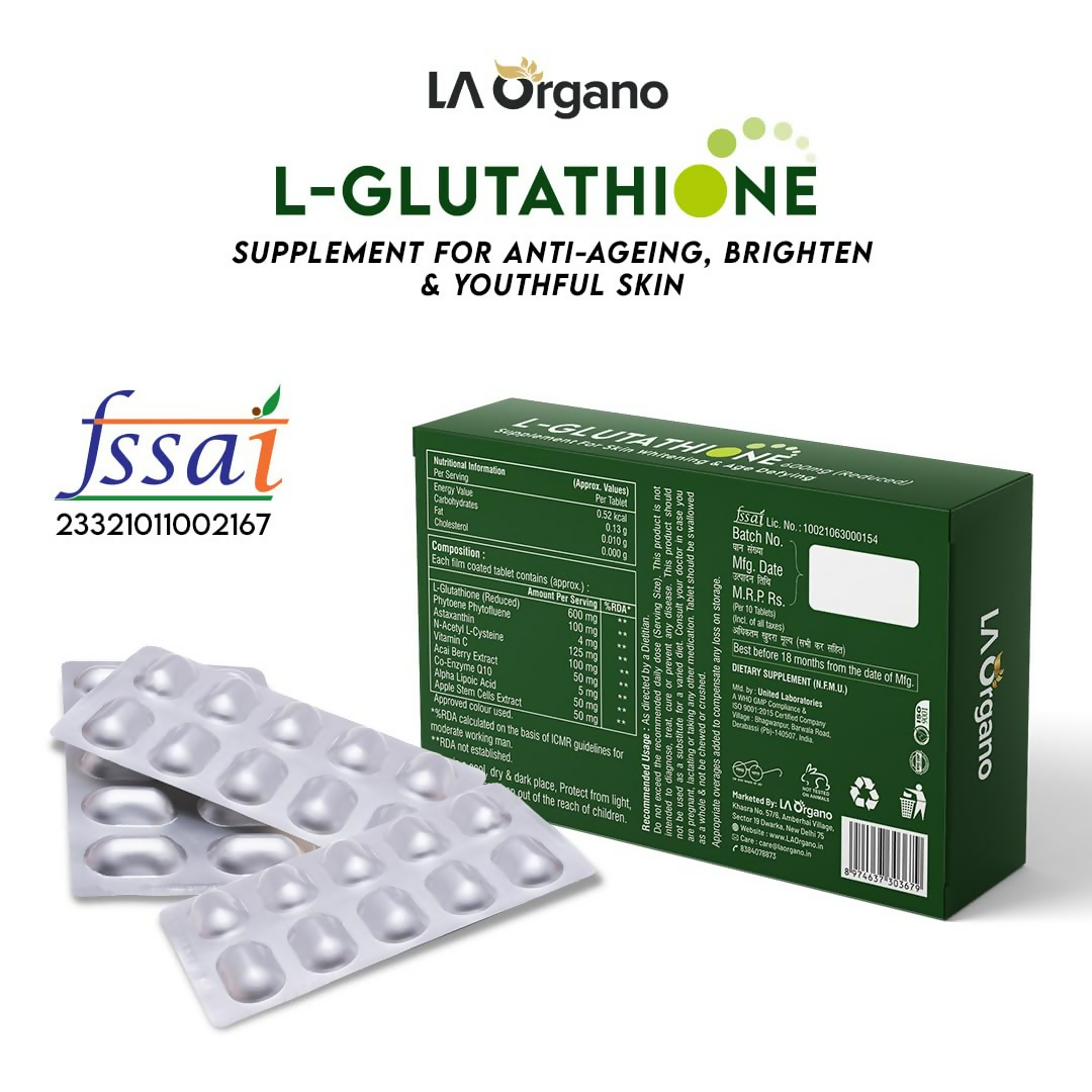 LA Organo L Glutathione Tablets - Swadesiicart
