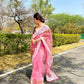 Vamsee Riddhi-Siddhi -1 Pink Organza Saree - Swadesiicart