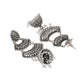 NVR Women Silver Toned Contemporary Jhumka Earrings | Swadesiicart