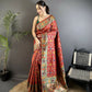 Joban Fashion Red Banarasi Soft Silk Woven Saree | Swadesiicart