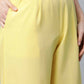 Ahalyaa Womens Yellow Crepe Printed Top Palazzo Set | Swadesiicart