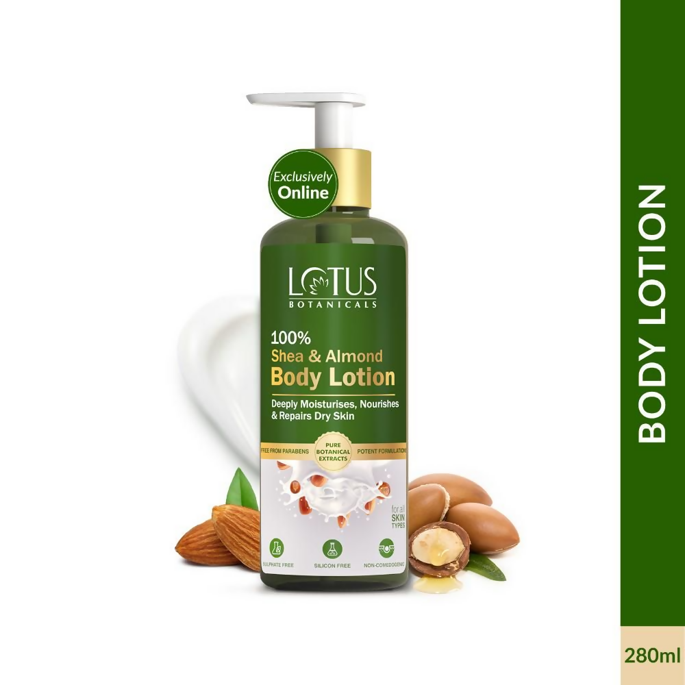 Lotus Botanicals 100% Shea & Almond Body Lotion | Swadesiicart