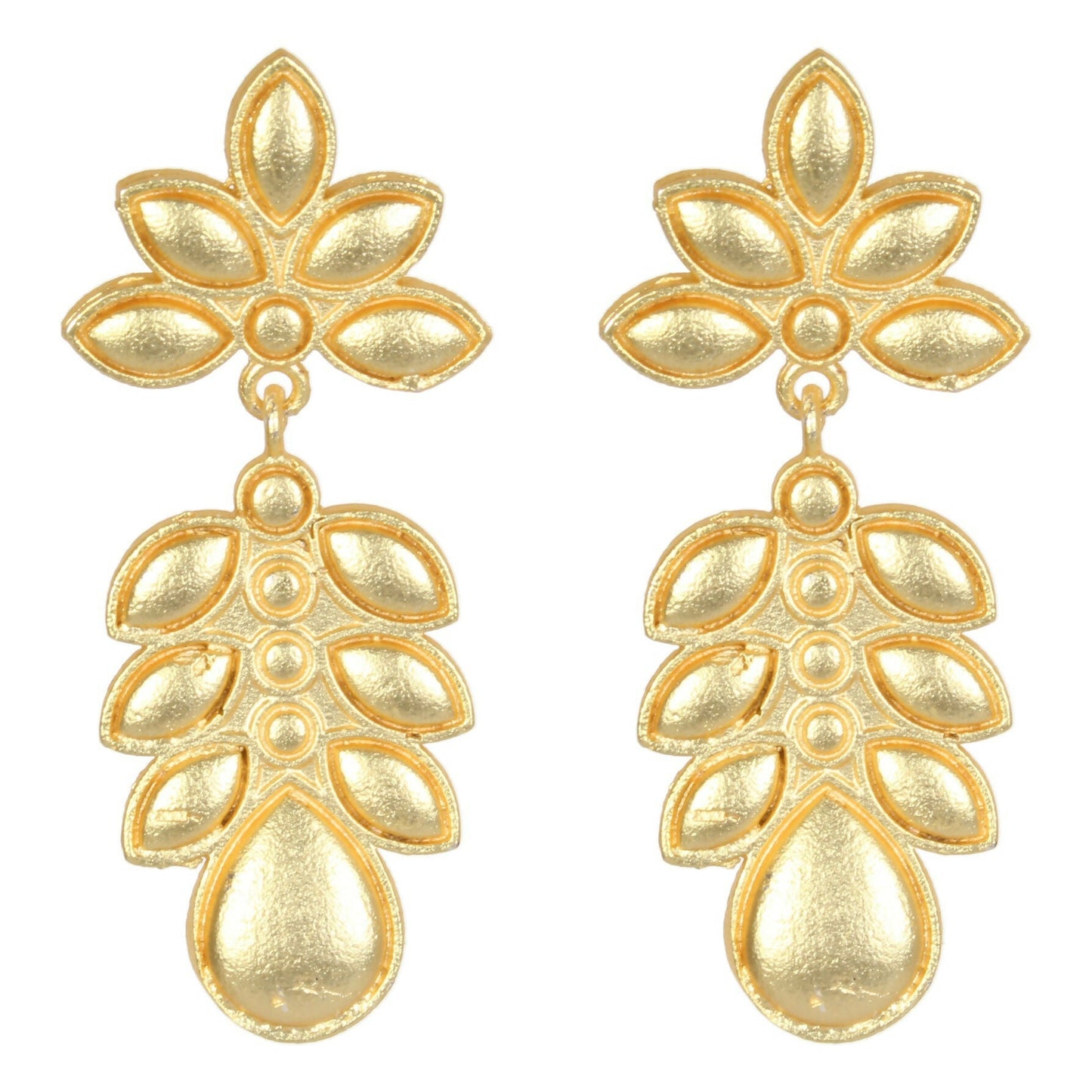 Joban Fashion Women Matte Gold Brass Earrings | Swadesiicart