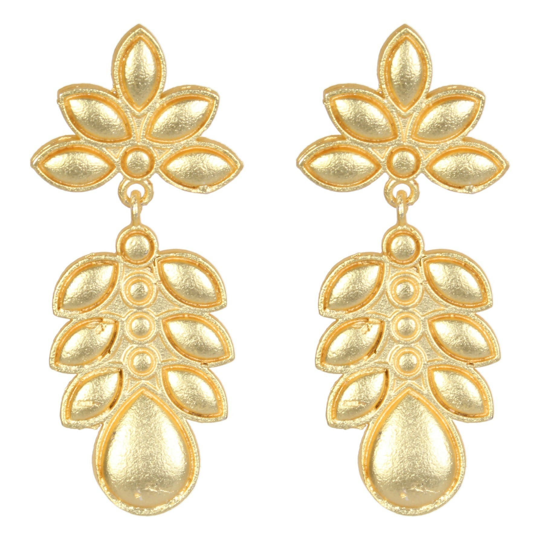 Joban Fashion Women Matte Gold Brass Earrings | Swadesiicart