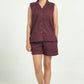 Breathables Women Cotton Night Suit Shirt And Shorts Co-Ord Set Maroon I Nightwear | Loungewear Set