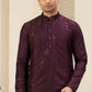 Raivat Ethnic Banarasi Art Silk Thread and Mirror Work Kurta Pajama In Wine Colour | Swadesiicart