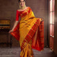 DEIANA'S Beautiful Designer Golden zari Soft Lichi Silk Saree - Yellow - Swadesiicart