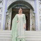 Jyoti Fashion Women's Sea Green Faux Georgette Heavy Embroidery and Moti Work Kurta Set | Swadesiicart