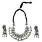 Mominos Fashion Johar Kamal Oxidised Silver-Plated Brass Finish Peacock Choker For Women (Silver) | Swadesiicart