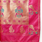 Lorenvalley Fashion Pink Soft Paithani Silk Woven Design Copper Zari Meenakari Weaving Saree - Swadesiicart