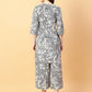 Joban Fashion Grey Cotton Printed & Hand Work Co-ord Set - Swadesiicart