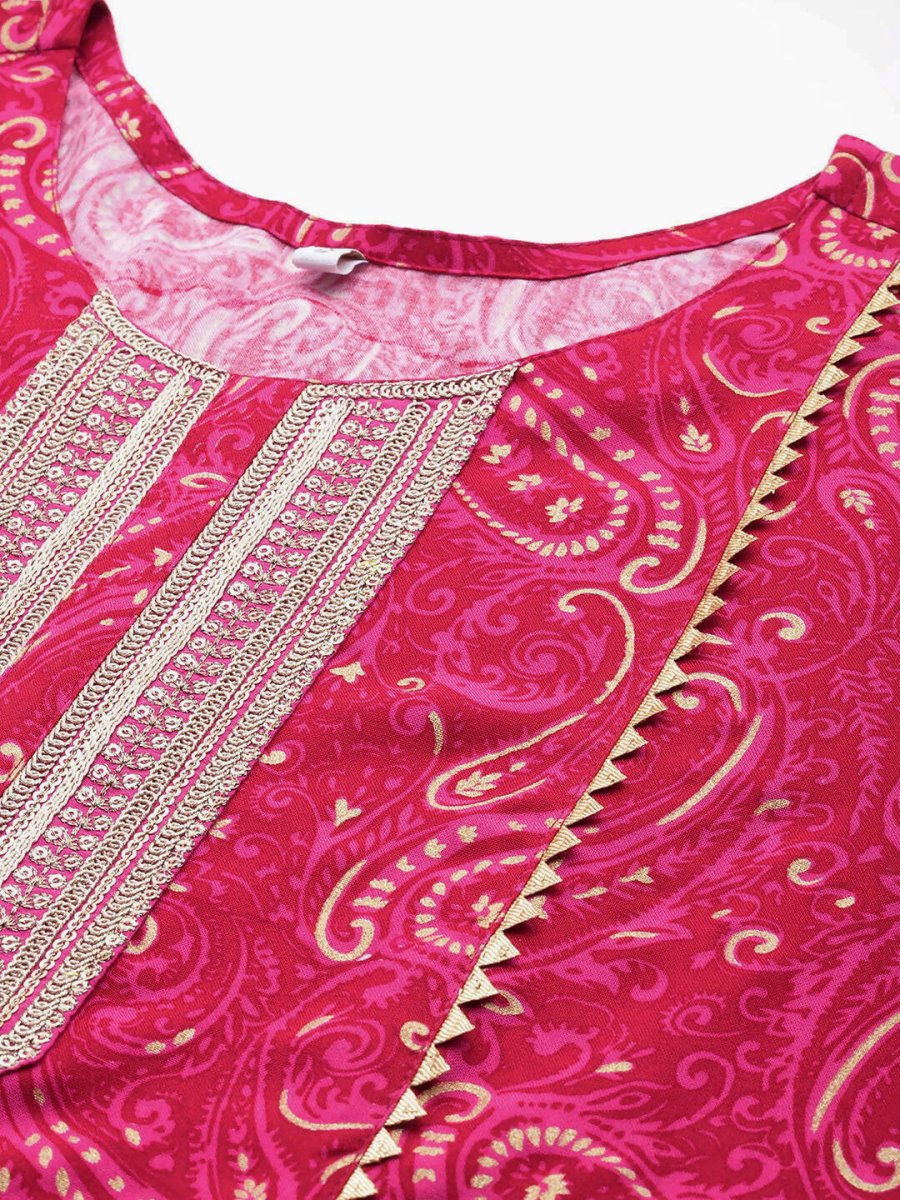 Ahalyaa Women's Traditional wear Tunic - Red | Swadesiicart