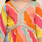 Alakhi Studio Girls Floral Georgette Printed V-Neck Kurta With Sharara - Orange