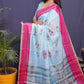 Jyoti Fashion Women's Pink Linen Silk Digital Print with Jacquard Woven Border Saree with Blouse | Swadesiicart