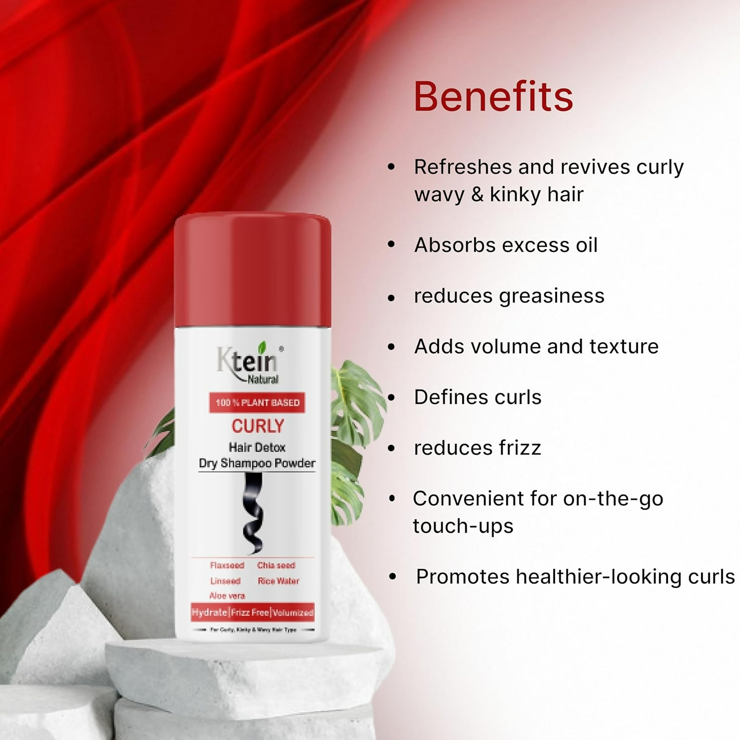 Ktein Natural 100% Plant Based Hair Detox Dry Shampoo - Swadesiicart