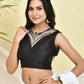Amodini Designer Studio Net Neck Black Sleeveless Padded Blouse