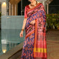 Vishnu Weaves Women's Royal Banarasi Silk Patola Printed Saree with Blouse - Swadesiicart