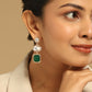 Nuyug Emerald Drop Anti Tarnish Sparkle Earrings | Swadesiicart