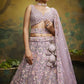 House of Panchhi Mauve Net Multi Sequins with heavy Zarkan embroidery Lehenga choli & Dupatta | Swadesiicart