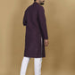 Anaita Purple Embroidered Rayon Straight Kurta