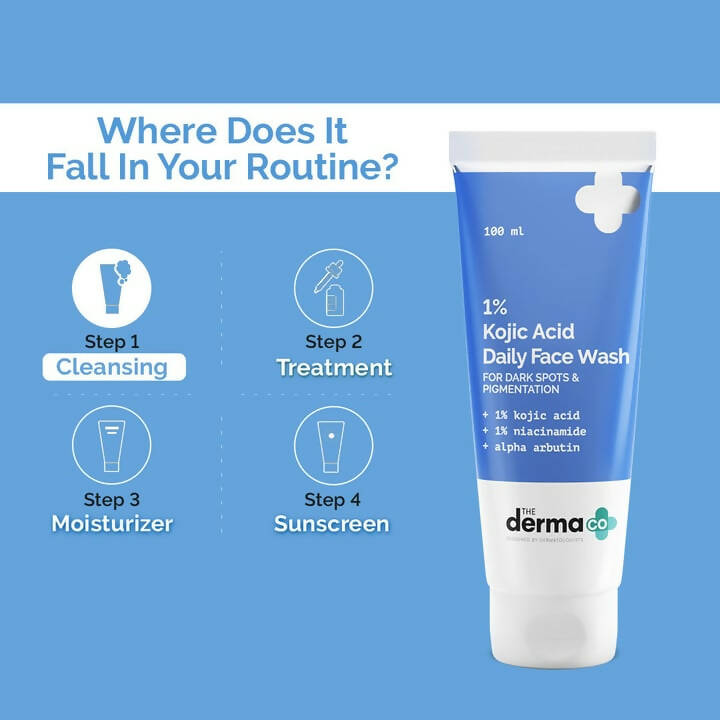 The Derma Co 1% Kojic Acid Face Wash For Dark Spots & Pigmentation - Swadesiicart