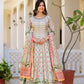 Partywear Designer Pista Dola Silk Anarkali suit with Dupatta - Samyukta - Swadesiicart