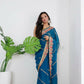 Vamsee Aaradhna Blue Georgette Saree - Swadesiicart