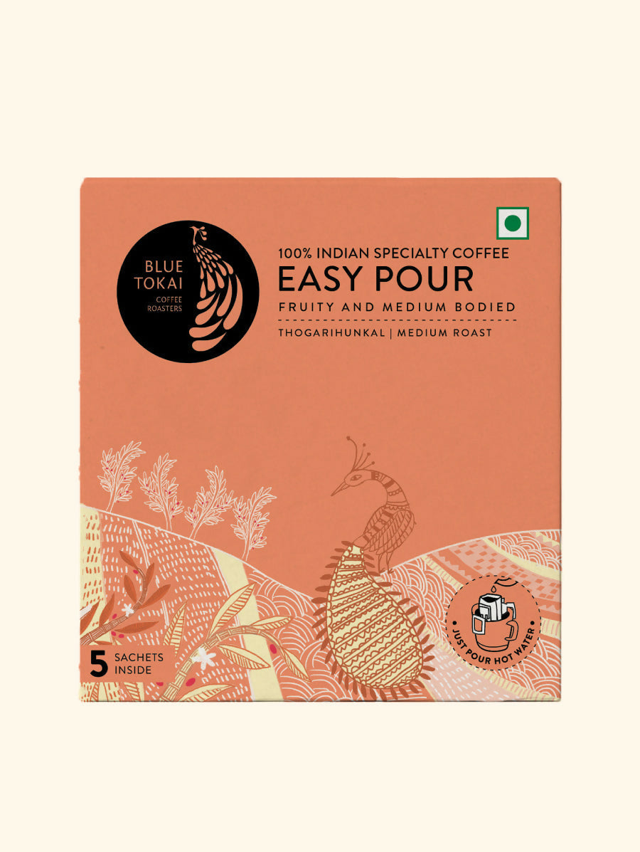 Blue Tokai Thogarihunkal Estate Medium Roast Easy Pour Sachets - Blue Tokai