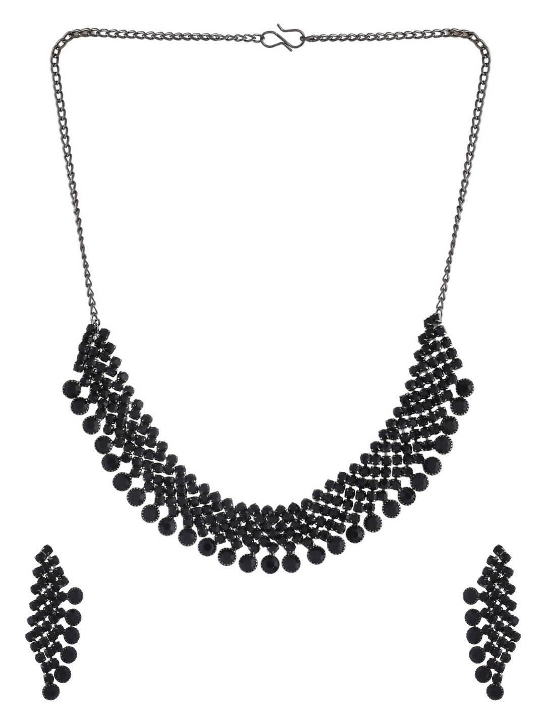 VOJ Women Black Color stainless steel Jewellery Set - Swadesiicart