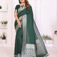 Aastha Fashion Green Georgette Silk Zari Weaving Saree