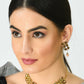 Mominos Fashion Johar Kamal Gold-Polished Brass Finish Stone/Pearls Choker For Women (Golden) | Swadesiicart