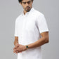 Ramraj Cotton Mens Half Sleeve Formal Poly Cotton White Shirt | Swadesiicart