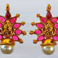 Pink Kemp Temple Earrings - Mokshi Collections
